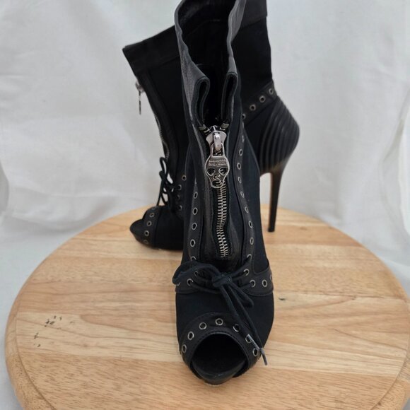 Alexander McQueen peep toe stiletto booties - Picture 8 of 16
